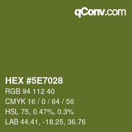 Color code: HEX #5E7028 | qconv.com