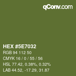 Color code: HEX #5E7032 | qconv.com