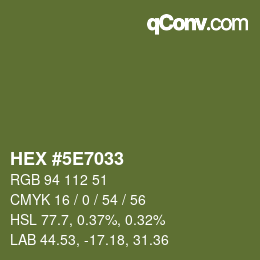 Color code: HEX #5E7033 | qconv.com