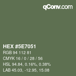 Color code: HEX #5E7051 | qconv.com