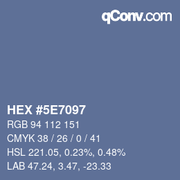 Color code: HEX #5E7097 | qconv.com