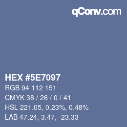カラーコード: HEX #5E7097 | qconv.com