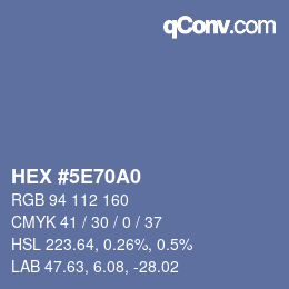 Color code: HEX #5E70A0 | qconv.com