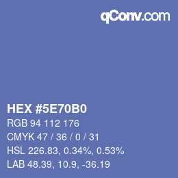 颜色代码: HEX #5E70B0 | qconv.com