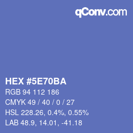 Color code: HEX #5E70BA | qconv.com