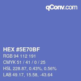 Color code: HEX #5E70BF | qconv.com