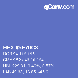 Color code: HEX #5E70C3 | qconv.com