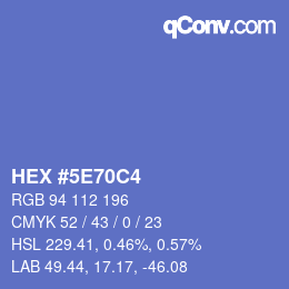 Color code: HEX #5E70C4 | qconv.com