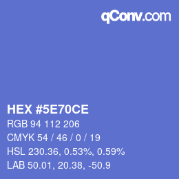 Código de color: HEX #5E70CE | qconv.com