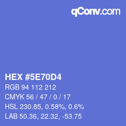 Color code: HEX #5E70D4 | qconv.com
