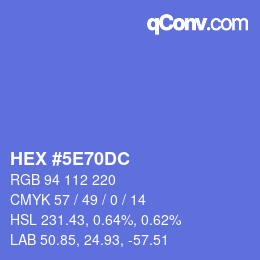 Color code: HEX #5E70DC | qconv.com