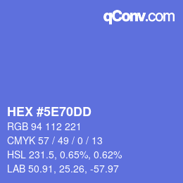 Color code: HEX #5E70DD | qconv.com
