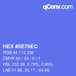 Color code: HEX #5E70EC | qconv.com