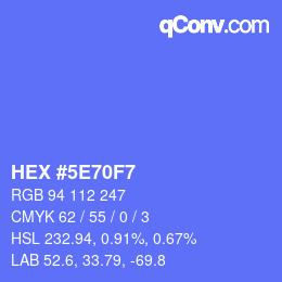 Color code: HEX #5E70F7 | qconv.com