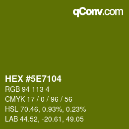 Color code: HEX #5E7104 | qconv.com