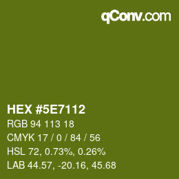 Color code: HEX #5E7112 | qconv.com