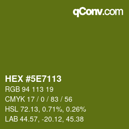 Color code: HEX #5E7113 | qconv.com
