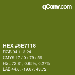 Color code: HEX #5E7118 | qconv.com