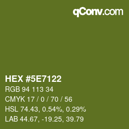 Color code: HEX #5E7122 | qconv.com