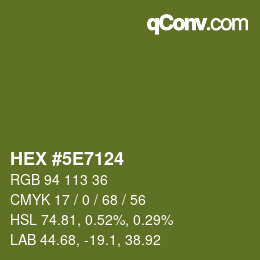 Color code: HEX #5E7124 | qconv.com