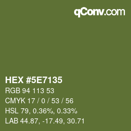 Color code: HEX #5E7135 | qconv.com