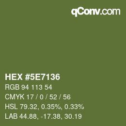 Color code: HEX #5E7136 | qconv.com