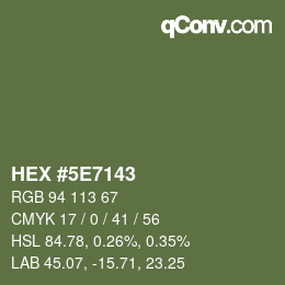 Color code: HEX #5E7143 | qconv.com