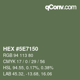 Código de color: HEX #5E7150 | qconv.com