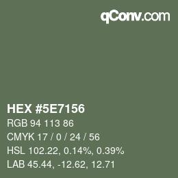 Color code: HEX #5E7156 | qconv.com