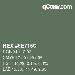 Código de color: HEX #5E715C | qconv.com