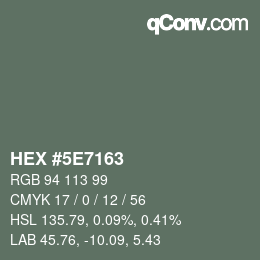 Color code: HEX #5E7163 | qconv.com