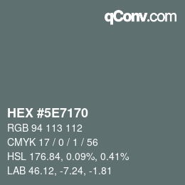 Color code: HEX #5E7170 | qconv.com