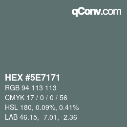 Color code: HEX #5E7171 | qconv.com