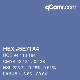 Color code: HEX #5E71A4 | qconv.com