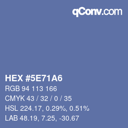 Color code: HEX #5E71A6 | qconv.com