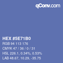 Color code: HEX #5E71B0 | qconv.com