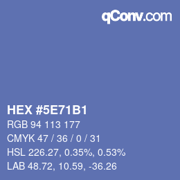 Color code: HEX #5E71B1 | qconv.com