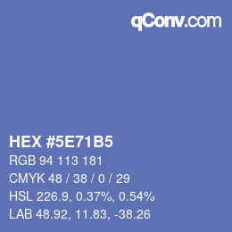 Color code: HEX #5E71B5 | qconv.com