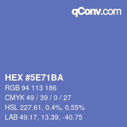 Color code: HEX #5E71BA | qconv.com