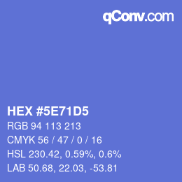 カラーコード: HEX #5E71D5 | qconv.com