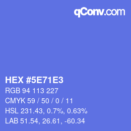 カラーコード: HEX #5E71E3 | qconv.com