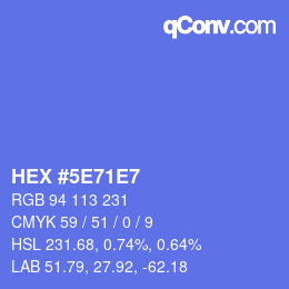 Color code: HEX #5E71E7 | qconv.com