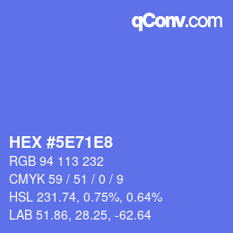 Color code: HEX #5E71E8 | qconv.com