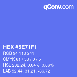 Color code: HEX #5E71F1 | qconv.com