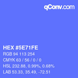 カラーコード: HEX #5E71FE | qconv.com