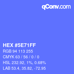 Color code: HEX #5E71FF | qconv.com