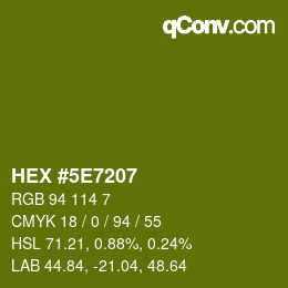 Color code: HEX #5E7207 | qconv.com