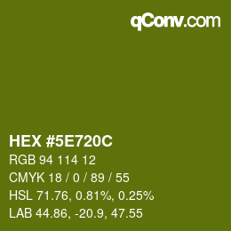 Farbcode: HEX #5E720C | qconv.com