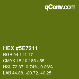 Color code: HEX #5E7211 | qconv.com