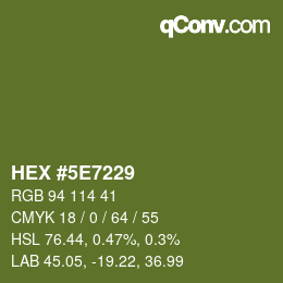 Color code: HEX #5E7229 | qconv.com